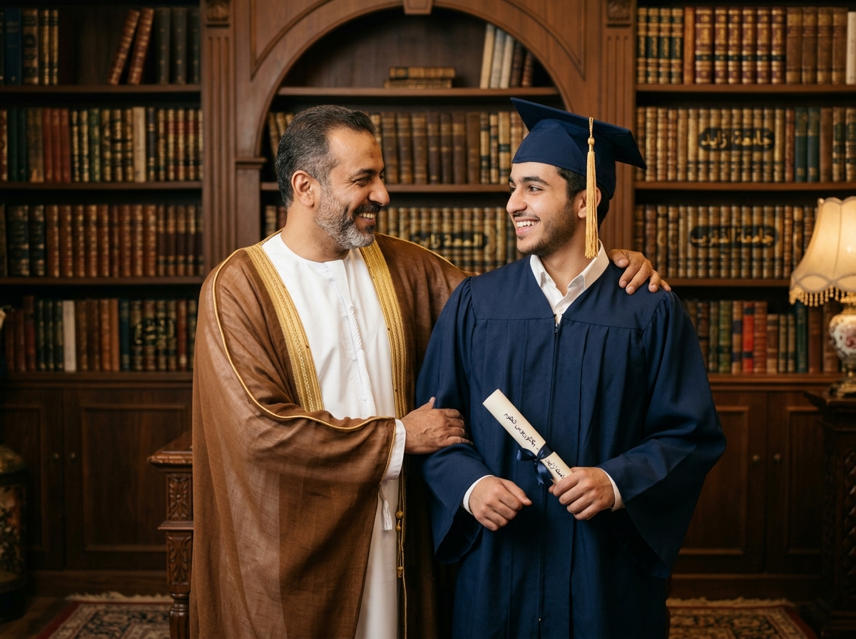 عبد الرحمن الفايز مع والده الشيخ عبد الله